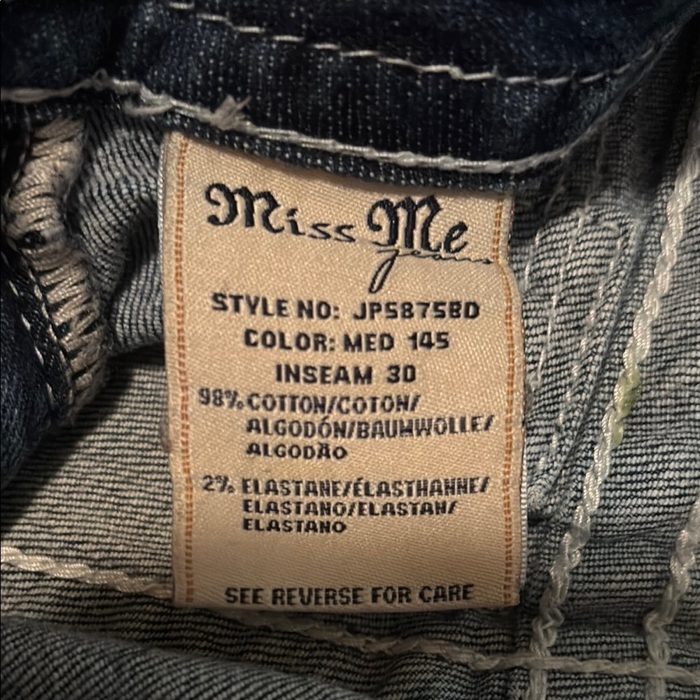 Miss Me Blue Boot Cut Jeans with Fading Effects - Picture 4 of 4